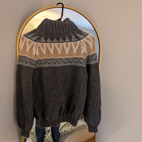 Thick Grey 100% Cashmere Nordic Style Sweater, Holly Adams, Made In Italy - Picture 2 of 4